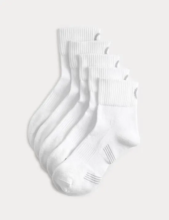 5er-Pack Cool & Fresh™ Gepolsterte Quarter-Sportsocken aus Baumwolle