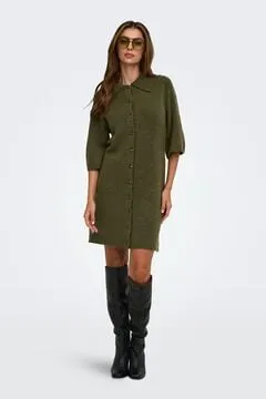 Vestido de punto abotonado
