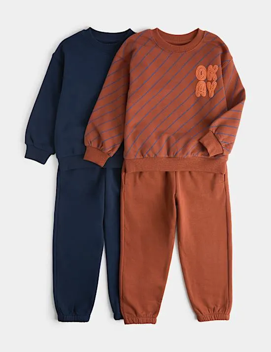 2er-Pack aus Oberteil und Jogginghose mit hohem Baumwollanteil (2–8 Jahre)