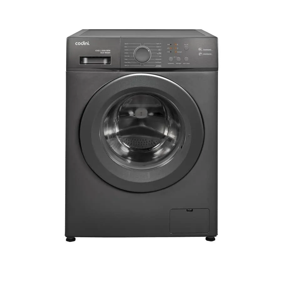 Lavarropas Automático Codini Inverter Steam 6kgs 1000 Rpm Gris