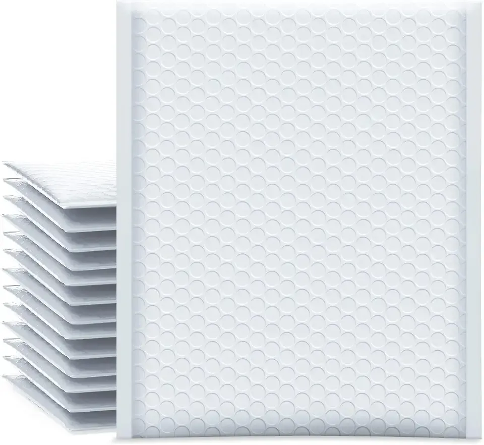 UCGOU Bubble Mailers 8.5x12" 25 Pack Usable Size 8.5x11" White Shipping Bag | Waterproof Self Seal Adhesive Medium Padded Envelopes for Small Business Bulk Bubble Wrap Mailers for Mailing Jewelry Makeup