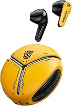 Transformers TF-T30 Bluetooth TWS Wireless Earbuds with Energy Core Design Passive Noise Cancelling Semi-in-Ear Cool HiFi HD Calling Music Game Modes Low Latency Sports Earphones (Yellow Bumblebee)