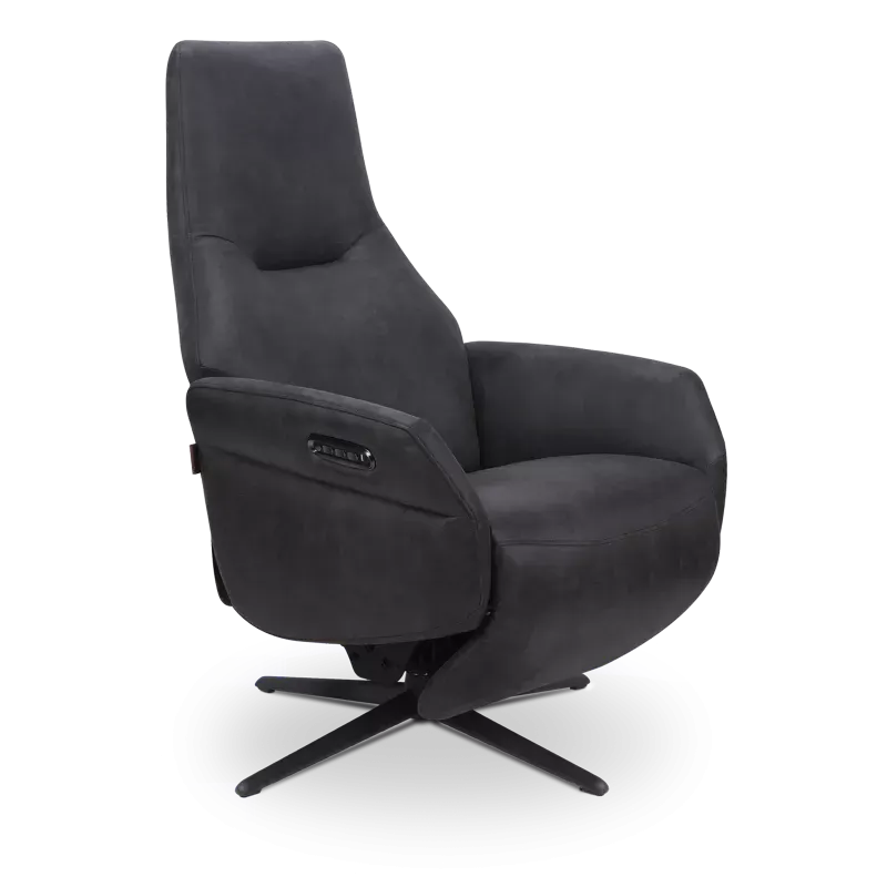 Relaxfauteuil (elektrisch/zwart) Opera - Microleder Oxx Antracite