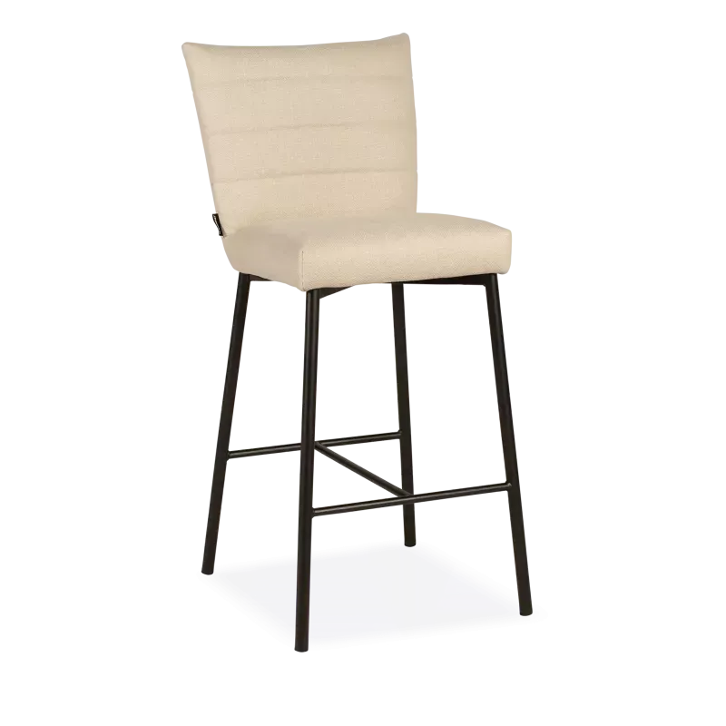 Barstoel Marea - zithoogte: 76 cm - stof Kamenta Beige - poot zwart - sale - OP=OP
