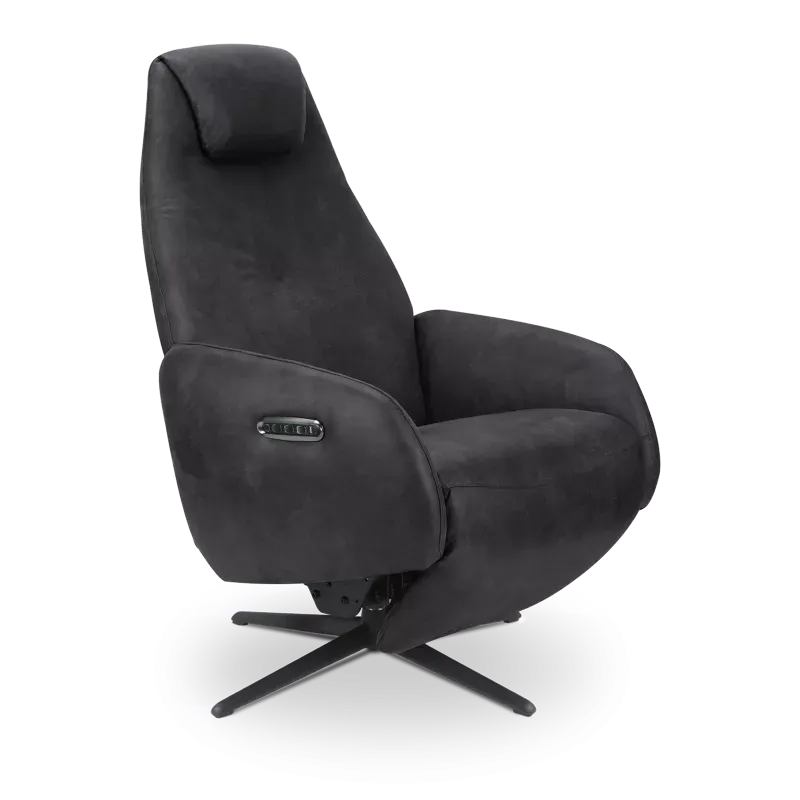 relaxfauteuil (elektrisch/zwart) Davoli - Microleder Oxx Antracite