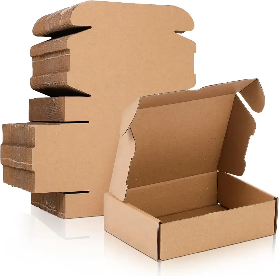 Qilery Shipping Boxes Corrugated, 5.91 x 3.94 x 1.57 Inches, Brown, 100 Pcs | Brown Mailing Boxes Cardboard Box for Small Business Shipping Literature Mailer Packing Gift