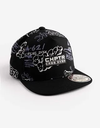 Berretto da baseball - Stampa allover - nero