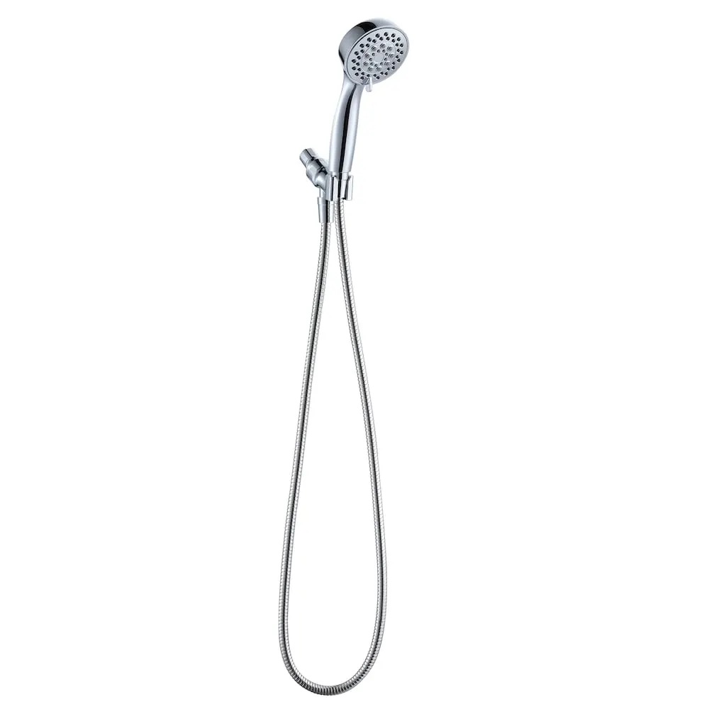 Glacier Bay Taos 6-Function Wall-Mounted Square Handshower with Hose in Chrome