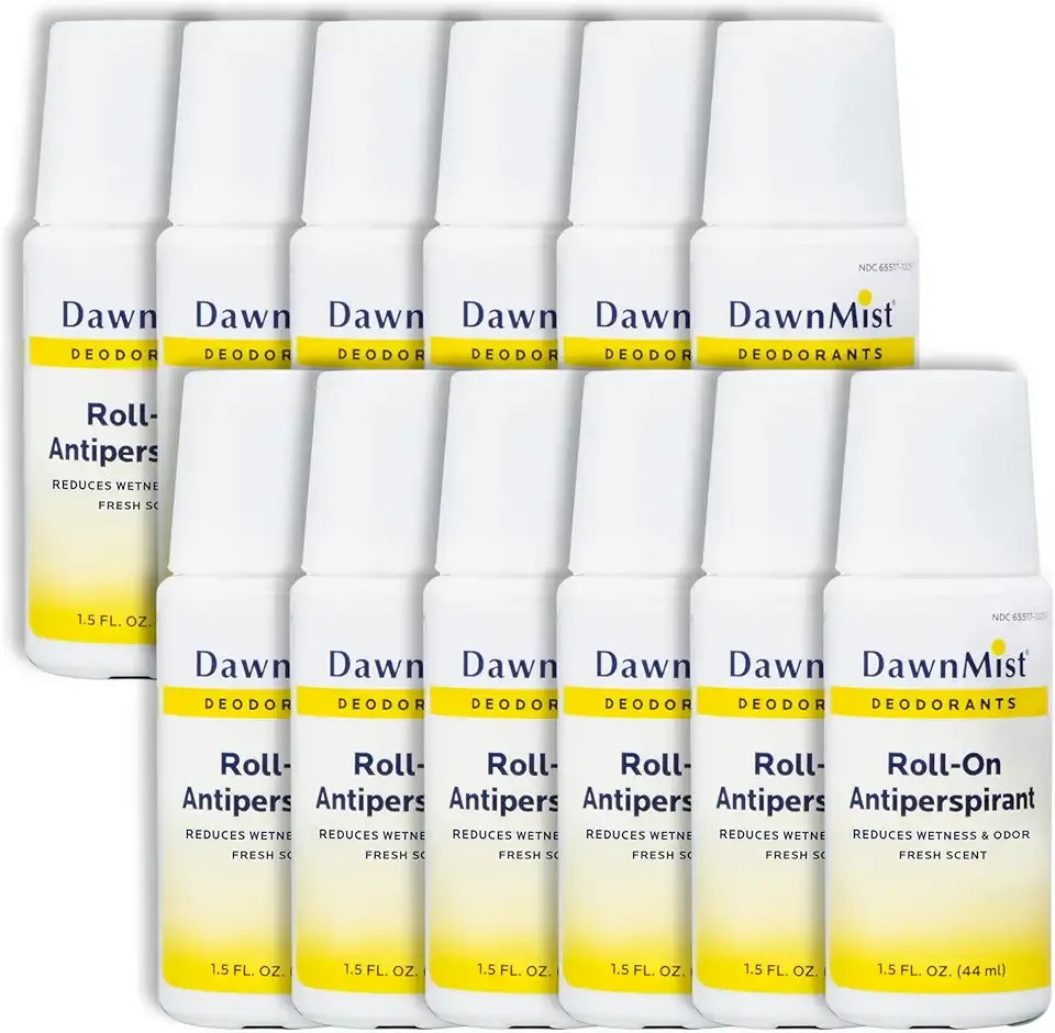 Dukal RD15 DawnMist Roll On Antiperspirant & Deodorant, Fresh Scent, Travel Size, 1.5oz,12 pack