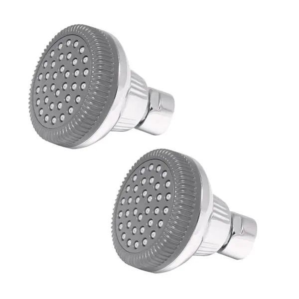 Glacier Bay 1-​Spray Patterns 1.​4 in.​ Single Wall Mount Fixed Shower Head in Chrome (2-​Pack)​