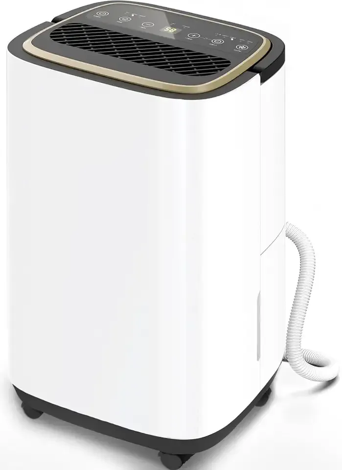 4500 Sq.Ft Dehumidifier for Basement with Drain Hose, 50 Pint Large Best Compressor Dehumidifiers for Home or Garage, Continuous Dehumidifying Features Humidity Display, 24H Timer and Child Lock