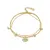 Dubbele armband in edelstaal met oogbedel en zirkonia's