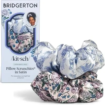 Bridgerton x Kitsch Satin Scrunchies for Women - Toile…