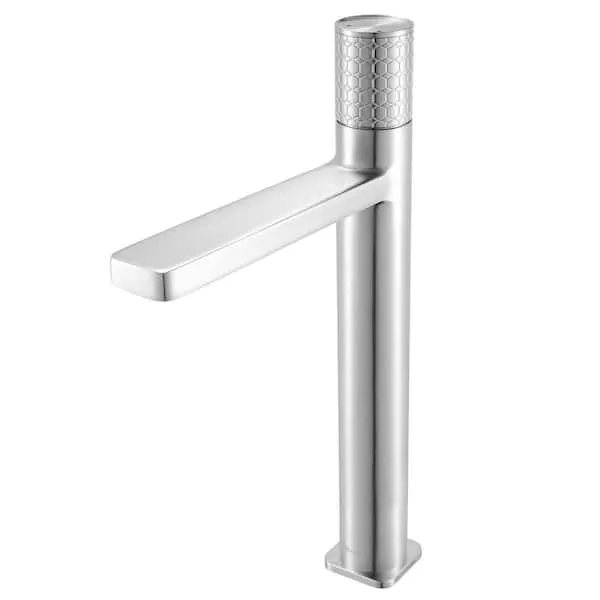 Ruvati Emilio Tall Vessel Modern Transitional Single Handle Single Hole Bathroom Sink Faucet in Brushed Nickel