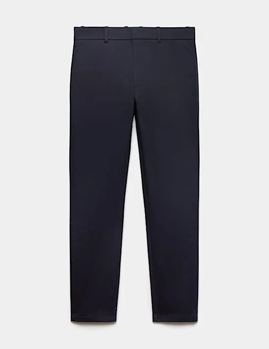 Schmal geschnittene Hose mit hohem Anteil italienischer Baumwolle und Stretch