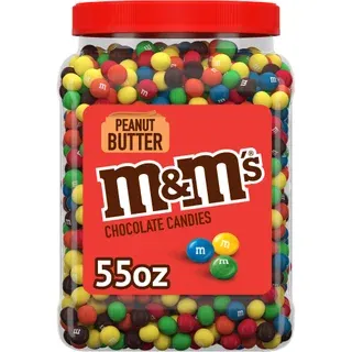 M&M's Chocolate Candy, Peanut Butter, 55 oz Jar