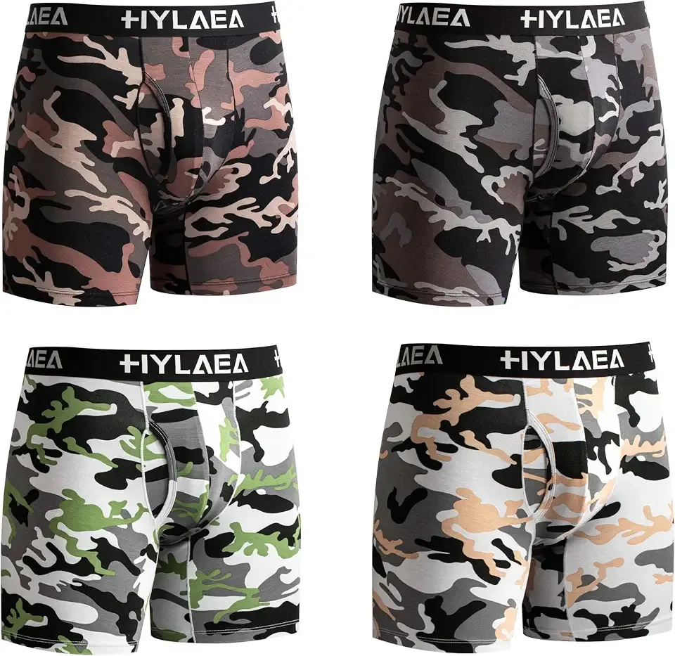 Mens Bamboo Boxer Briefs, Breathable Moisture-Wicking Underwear
