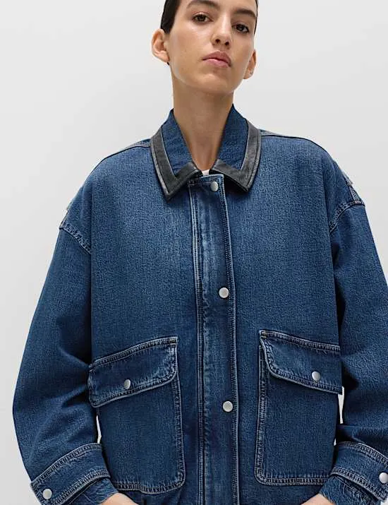 Relaxed Fit Bomberjacke aus Denim