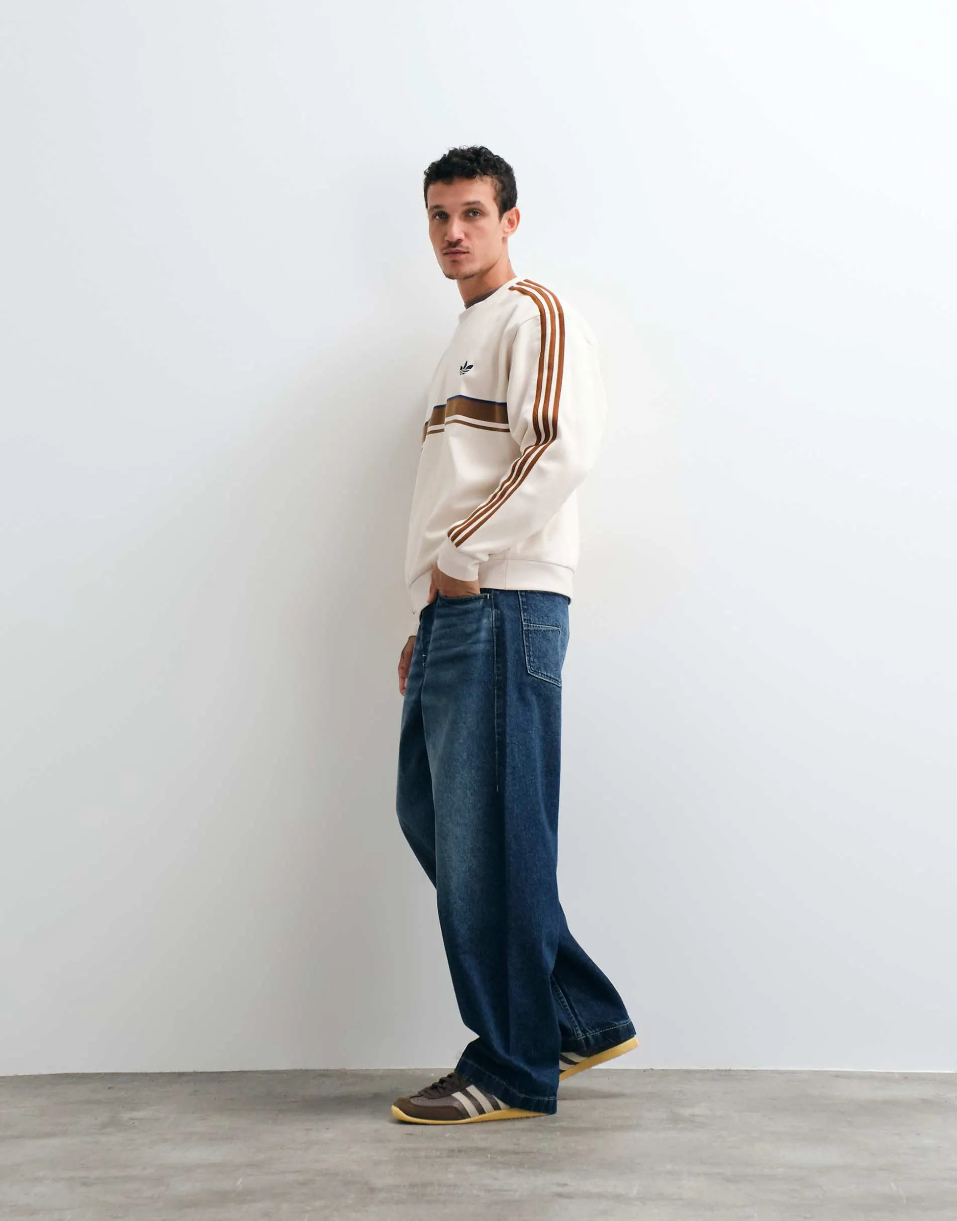 adidas Originals retro sweatshirt in beige