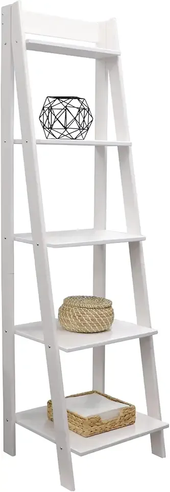 ADEPTUS Jela Soild Wood Split 5 Shelf Ladder (White)