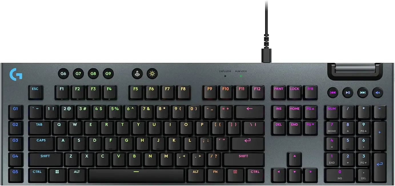 Logitech G915 X Low-Profile Wired Mechanical Gaming Keyboard, Double-Shot PBT Keycaps, Fully Programmable Keys, RGB Lighting, Aluminum Finish, GL Red Linear Switches - PC/Mac