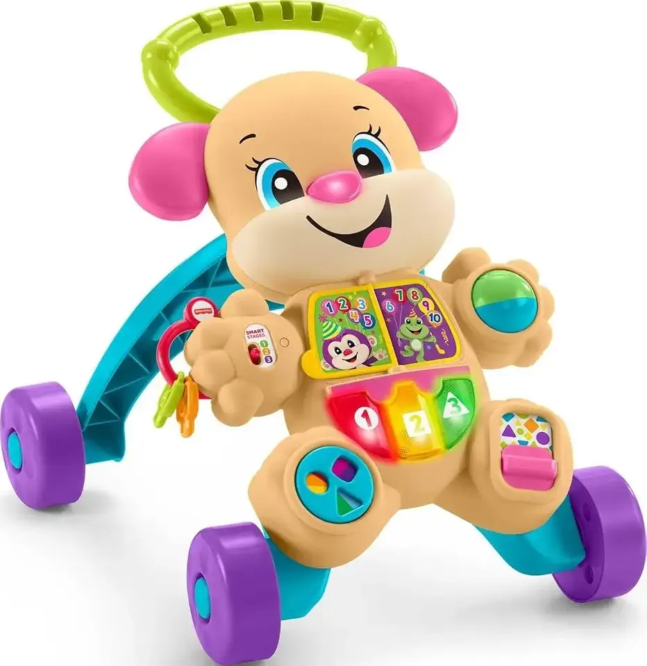 Fisher-Price Laugh & Learn Smart Stages Learn With Sis Walker, Pink | Push Toy, Educational Music & Lights, Busy Activities, Baby & Toddler Ages 6+ Months