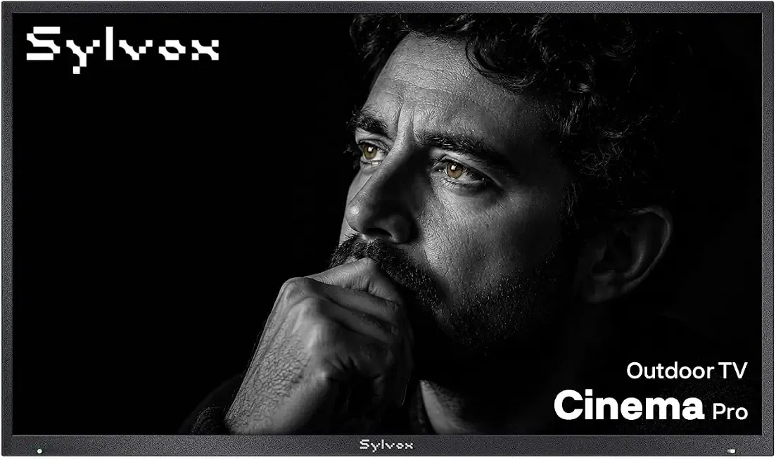 SYLVOX Outdoor TV, 85'' Helio QLED Mini LED TV 120Hz, Ultra-Bright 3500 Nits, IP56 Waterproof, Anti-Glare, Dolby Atmos Speaker 30W*2, Smart Google TV for Poolside or Full Sun Area (Cinema Pro Series)