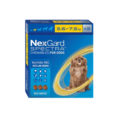 NexGard Spectra Chewables for Small Dogs 3.6-7.5kg