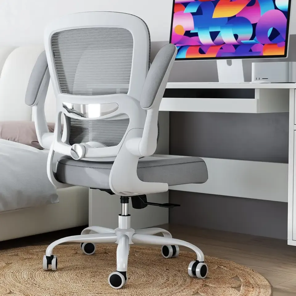 TRALT Office Chair - Ergonomic Desk Chair with Adjustable Lumbar Support, Mesh Computer Chair, Executive Chair for Home Office Comfortable Lumbar Support (1, Ash Gray)