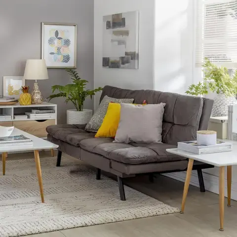 Futón Moscú Tela Gris