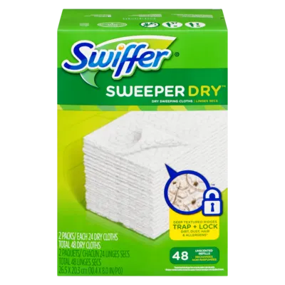 Sweeper Dry Sweeping Cloths 48 Unscented Refills