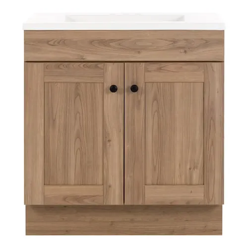 Addison 30.25 in. W x 18.75 in. D Bath Vanity in Sand Elm with Cultured Marble Vanity Top in White