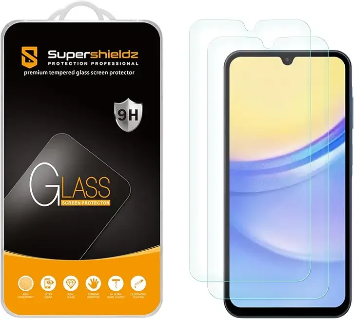 Supershieldz (2 Pack) Designed for Samsung Galaxy A15 5G Tempered Glass Screen Protector, Anti Scratch, Bubble Free