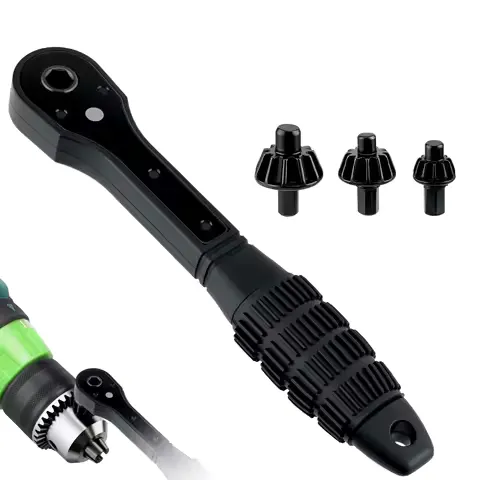 Black H-Shaped Drill Chuck Ratchet Key Wrench 2-in-1 Multi-Specification 1.5-16mm Hand Tool for Home Improvement