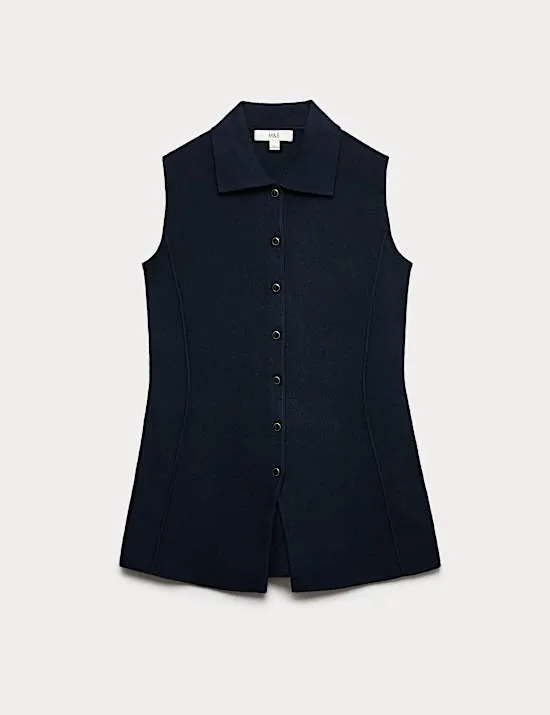 Soft Touch Longline Knitted Waistcoat
