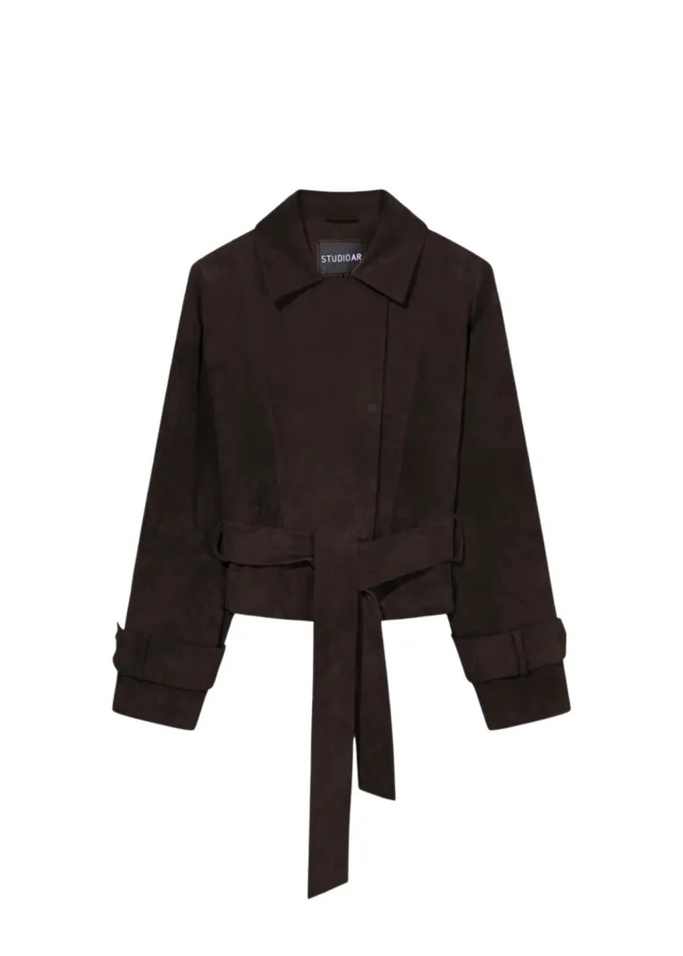Gwen Suede Trench Coat - Velvet Brown