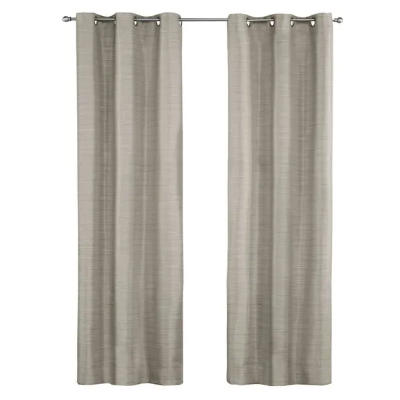 Best seller Mainstays Blackout Textured Slub Grommet Single Indoor Curtain Panel, Beige, 38" W x 84" L $11.97