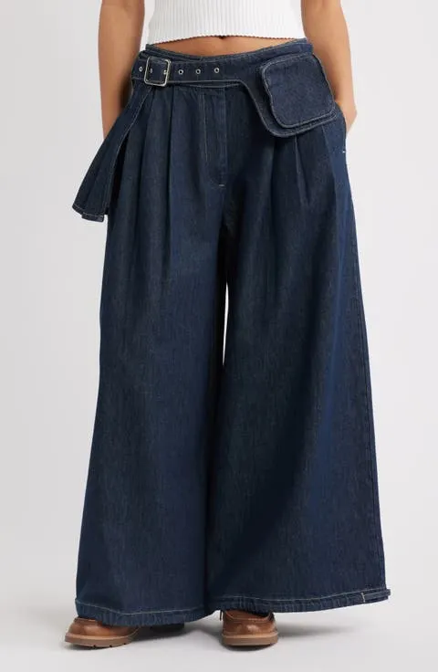 Mavi Pleated High Waist Wide Leg Balloon Jeans