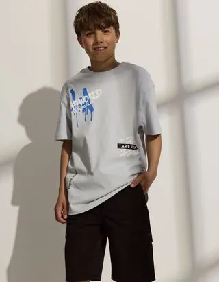 T-shirt - Oversized Fit - Azzurro