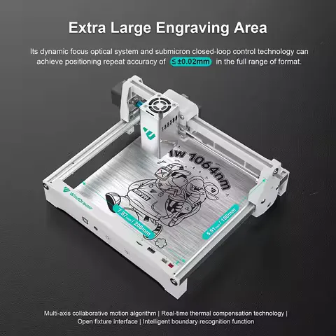 WindDraumr Laser Engraver 3W 5W 10W 1064nm IR Laser Engraving Machine For Metal Wood Leather DIY Laser Cutter Tool CNC Machine