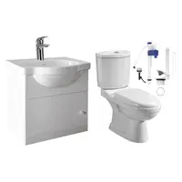 Combo Vanitory colgante Venecia con mesada + Kit inodoro largo New Asis dual con deposito y asiento