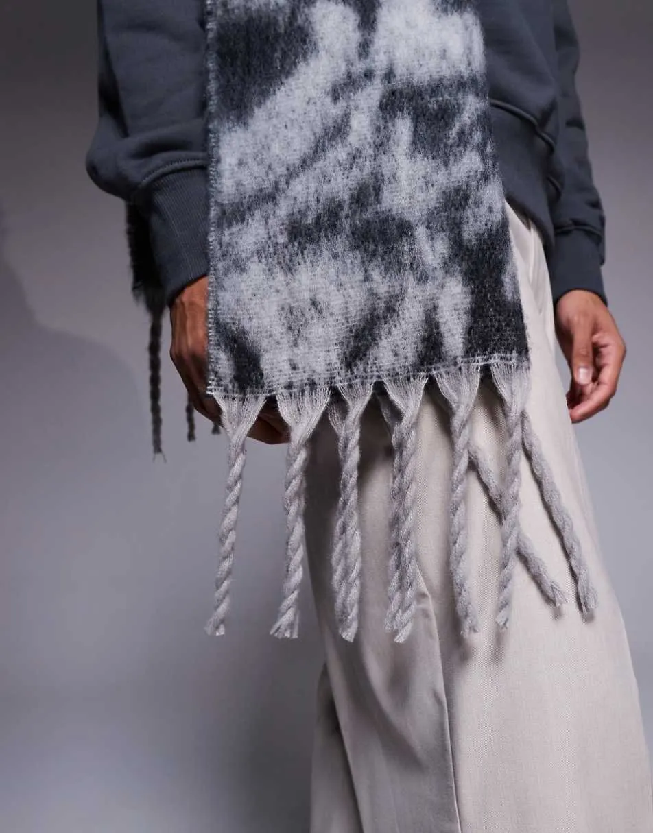 ASOS DESIGN woven oversized zebra print scarf