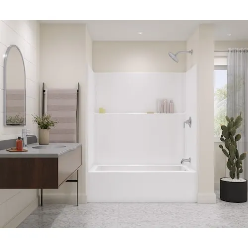 Icon 60W x 32L in. AFR AcrylX™ Alcove Left Hand Drain One-Piece Tub Shower in White