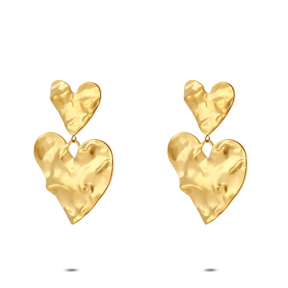 Oorbellen in edelstaal, hartvormig