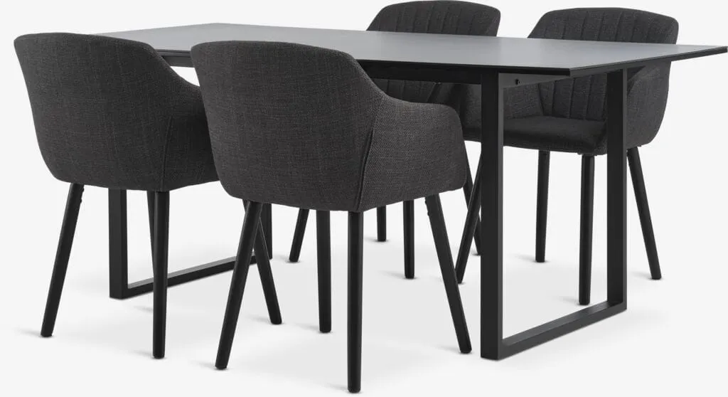 MOSELUND Tavolo L180 ceramica + 4 ADSLEV Sedie antracite