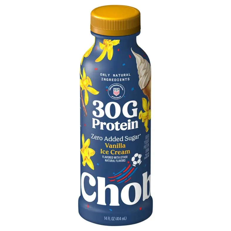 Chobani Zero Added Sugar Greek Yogurt Vanilla Ice Cream Protein Drink