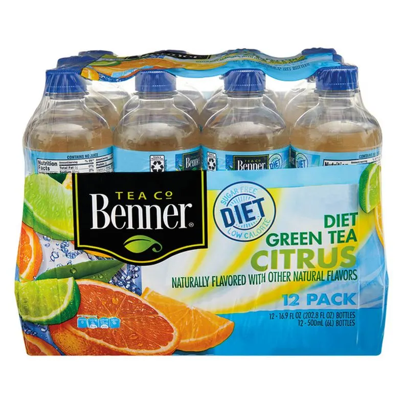 Benner Diet Green Tea Citrus Iced Tea, 12 pack