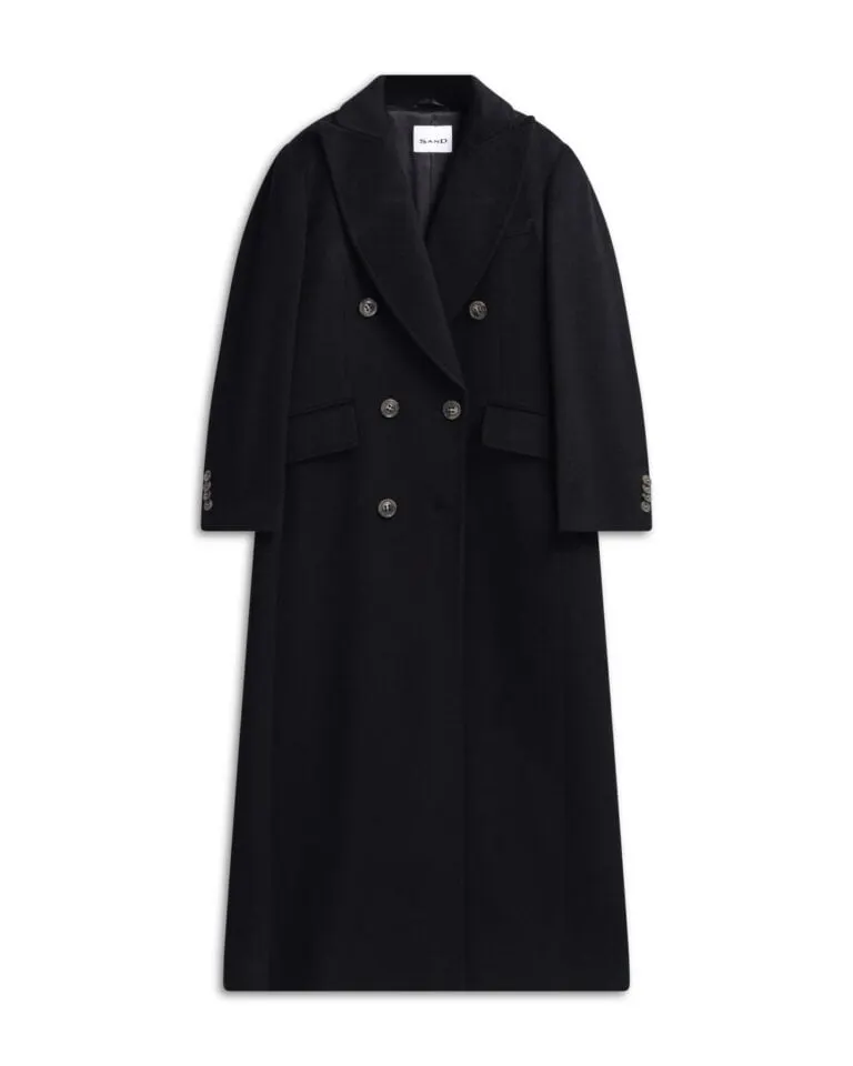Sedum X Long Cashmere Coat - Sort