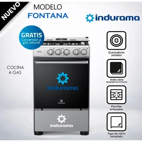 Cocina Indurama de 4 Hornillas Fontana