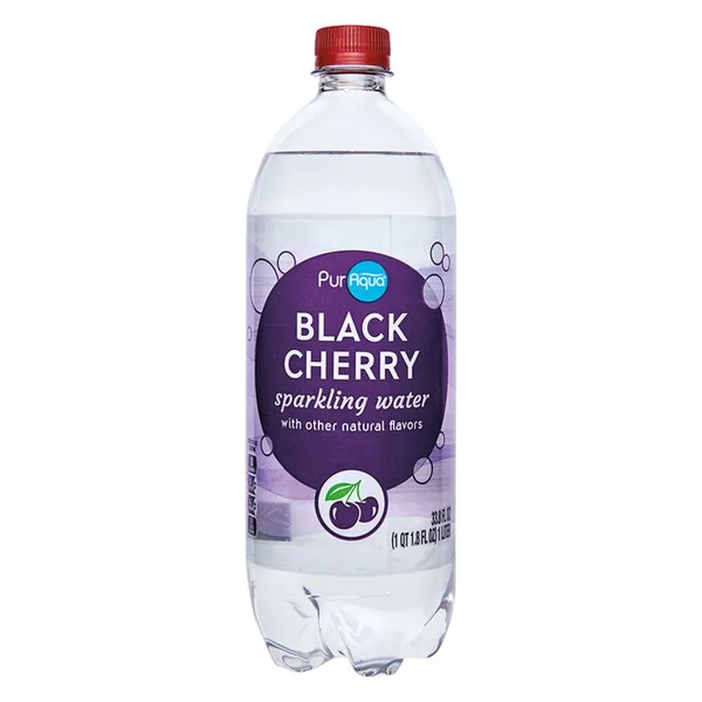 Puraqua Black Cherry Sparkling Flavored Water